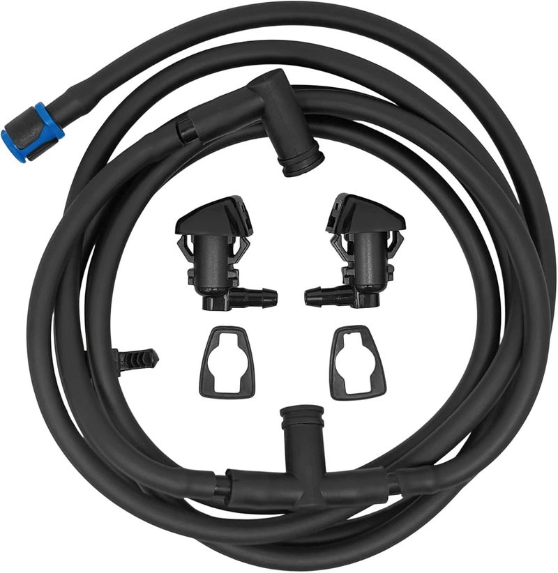 QFISH Windshield Washer Nozzle Hose Kit Fit for Ford Super Duty F250 F350 F450 F550 2011-2016 Replace BC3Z-17K605-B BC3Z-17603-A Complete Repair Kit with Spray Jets - Image 1